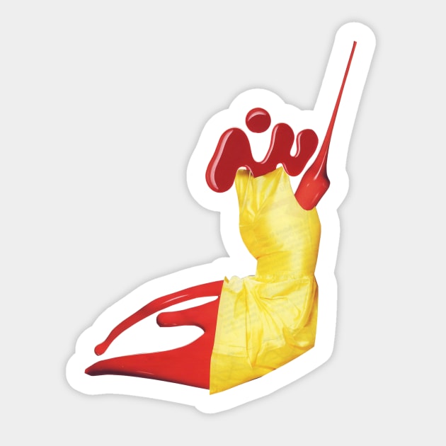 Red Nail Polish Girl Sticker by Luca Mainini